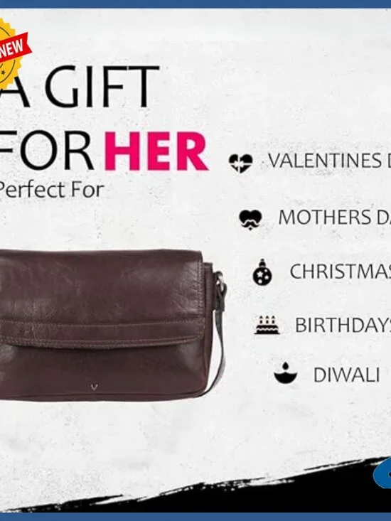 Genuine Leather Crossbody Bag with Adjustable Strap - Medium Size - Picture 5 of 7